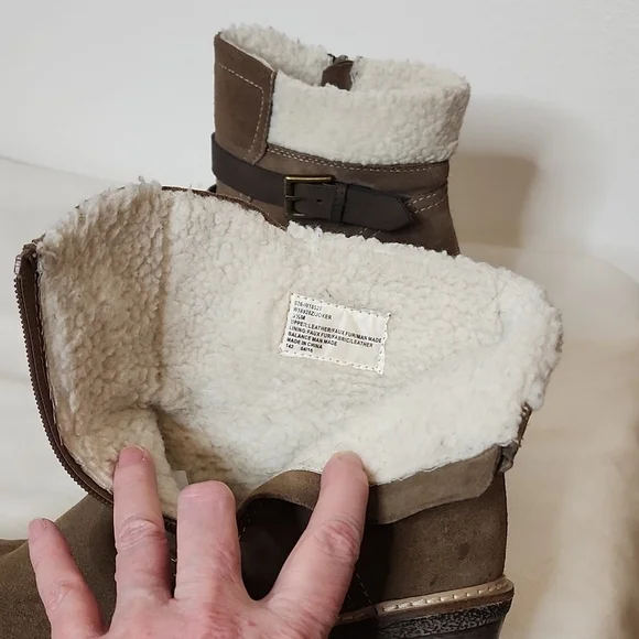 White Mountain Rialto Joker II Brown Suede Chunky Chastity Boots Sherpa Warm - Picture 10 of 16